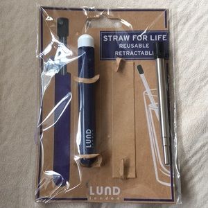 Lund London Skittle Straw for Life in Indigo/White